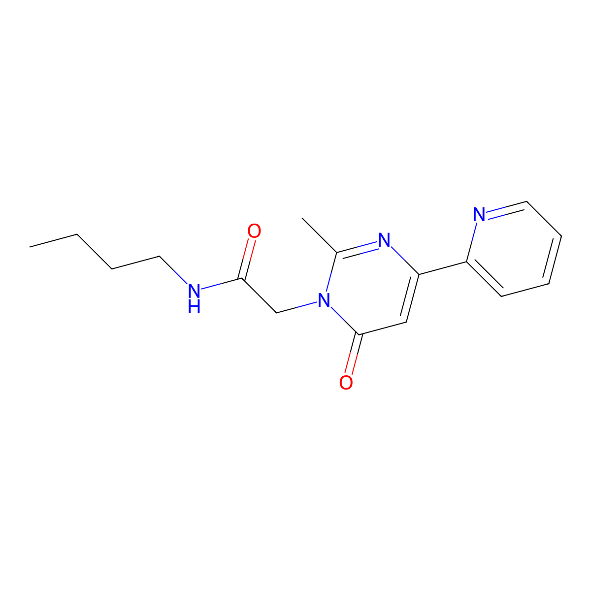 N-butyl-2-(2-methyl-6-oxo-4-(pyridin-2-yl)pyrimidin-1(6H)-yl)acetamide molecular structure, CAS 1251605-28-3