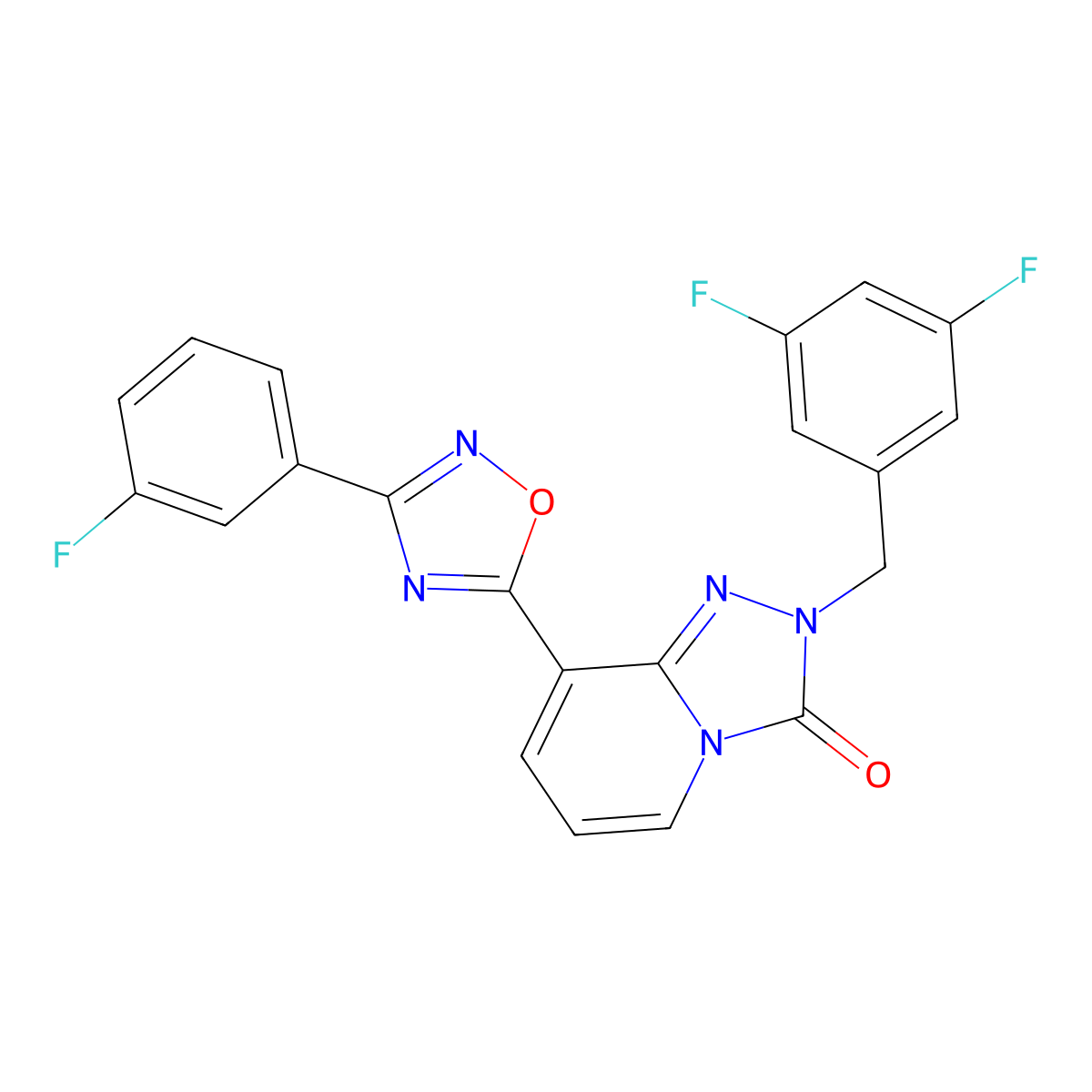 2-[(3,5-difluorophenyl)methyl]-8-[3-(3-fluorophenyl)-1,2,4-oxadiazol-5-yl]-2H,3H-[1,2,4]triazolo[4,3-a]pyridin-3-one molecular structure, CAS 1251605-30-7