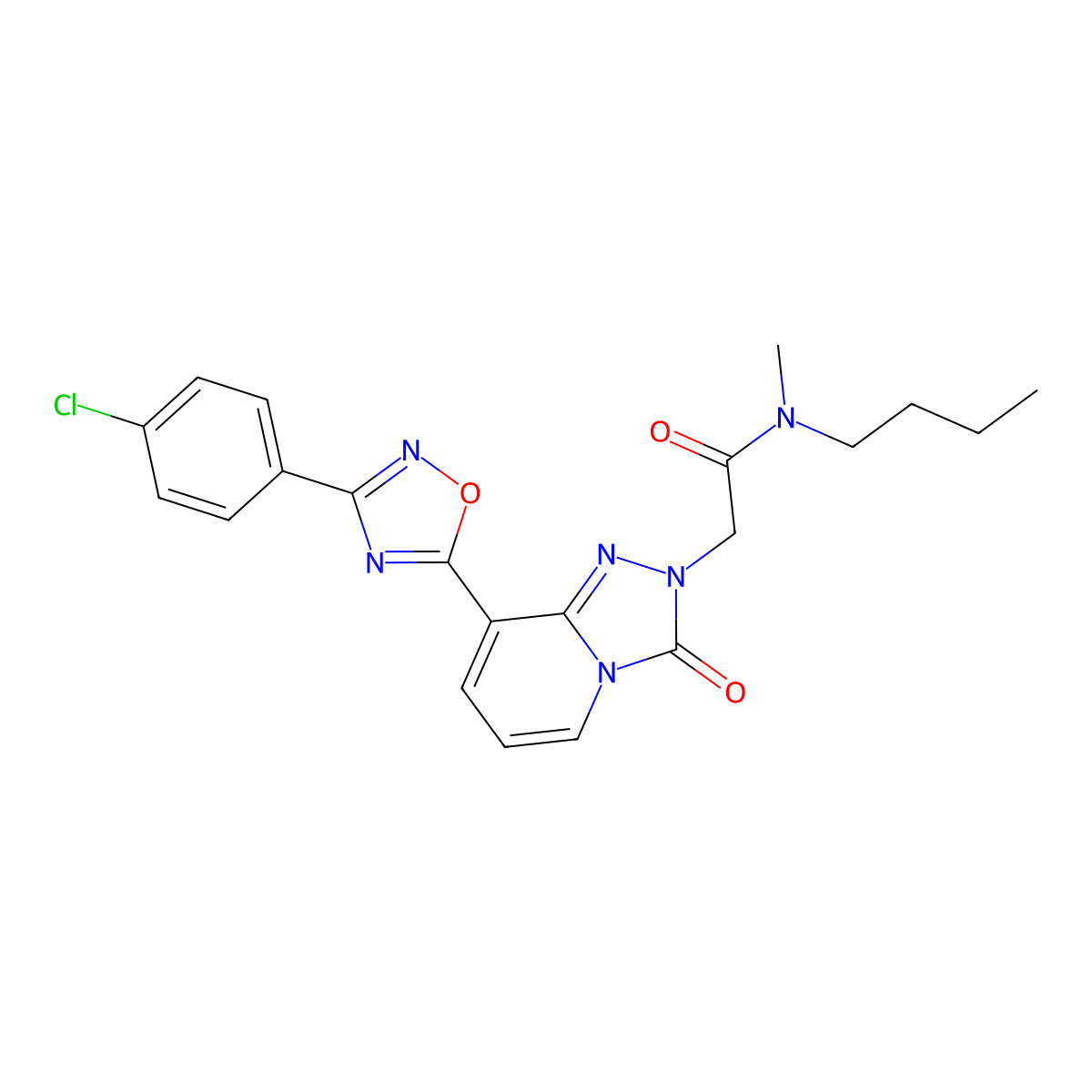 N-butyl-2-{8-[3-(4-chlorophenyl)-1,2,4-oxadiazol-5-yl]-3-oxo-2H,3H-[1,2,4]triazolo[4,3-a]pyridin-2-yl}-N-methylacetamide molecular structure, CAS 1251605-35-2