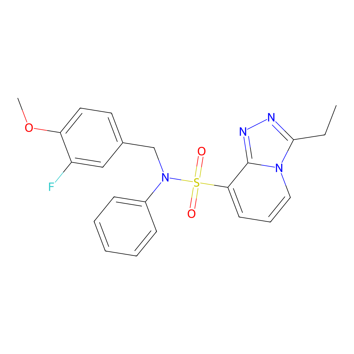 3-ethyl-N-[(3-fluoro-4-methoxyphenyl)methyl]-N-phenyl-[1,2,4]triazolo[4,3-a]pyridine-8-sulfonamide molecular structure, CAS 1251605-36-3