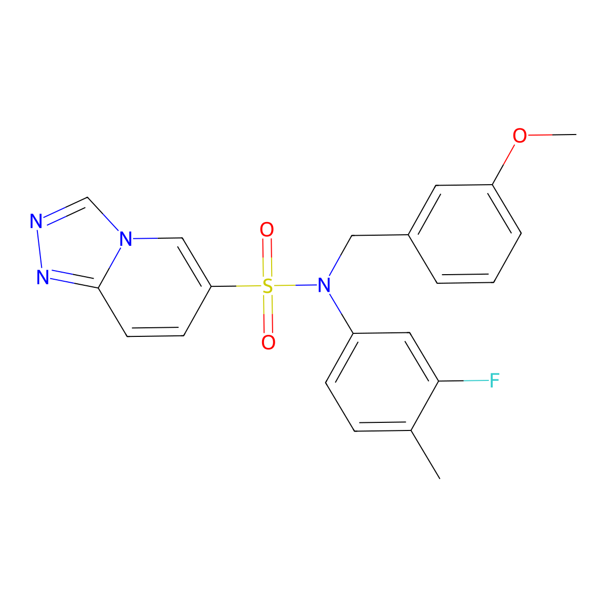 N-(3-fluoro-4-methylphenyl)-N-[(3-methoxyphenyl)methyl]-[1,2,4]triazolo[4,3-a]pyridine-6-sulfonamide molecular structure, CAS 1251605-38-5