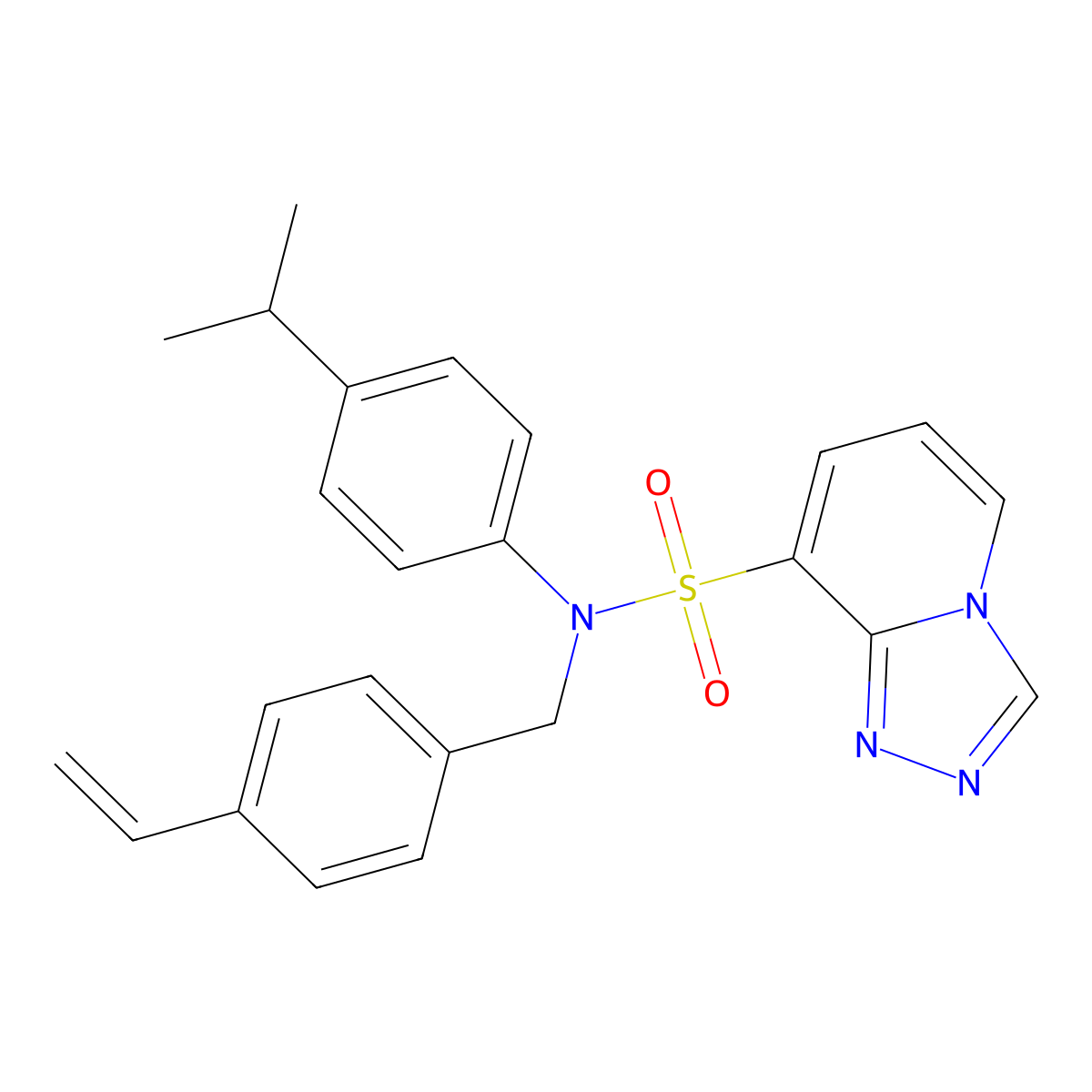 N-(4-isopropylphenyl)-N-(4-vinylbenzyl)[1,2,4]triazolo[4,3-a]pyridine-8-sulfonamide molecular structure, CAS 1251605-54-5