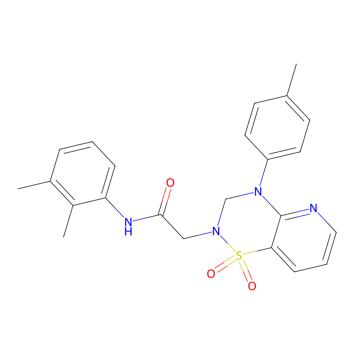 N-(2,3-dimethylphenyl)-2-(1,1-dioxido-4-(p-tolyl)-3,4-dihydro-2H-pyrido[2,3-e][1,2,4]thiadiazin-2-yl)acetamide molecular structure, CAS 1251605-76-1