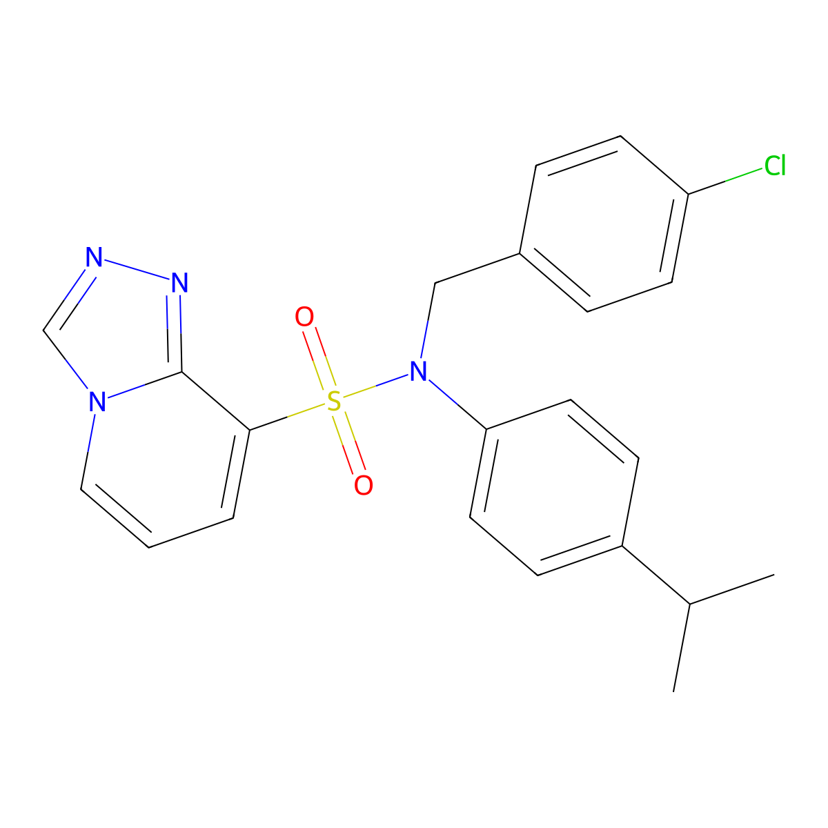 N-[(4-chlorophenyl)methyl]-N-[4-(propan-2-yl)phenyl]-[1,2,4]triazolo[4,3-a]pyridine-8-sulfonamide molecular structure, CAS 1251605-99-8