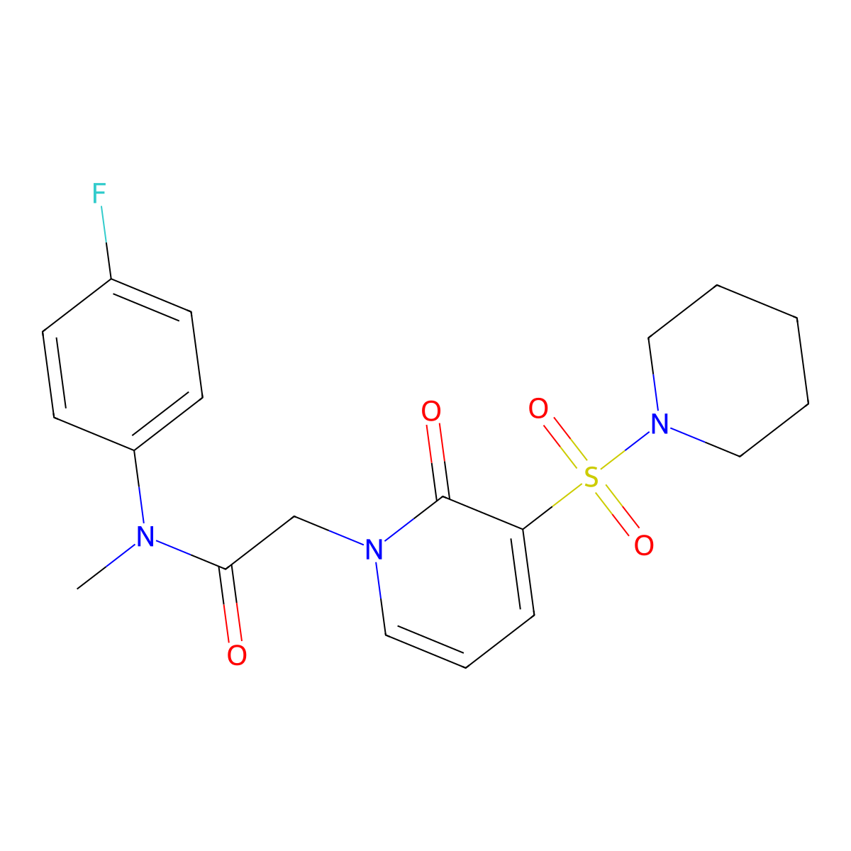 N-(4-fluorophenyl)-N-methyl-2-(2-oxo-3-(piperidin-1-ylsulfonyl)pyridin-1(2H)-yl)acetamide molecular structure, CAS 1251606-04-8