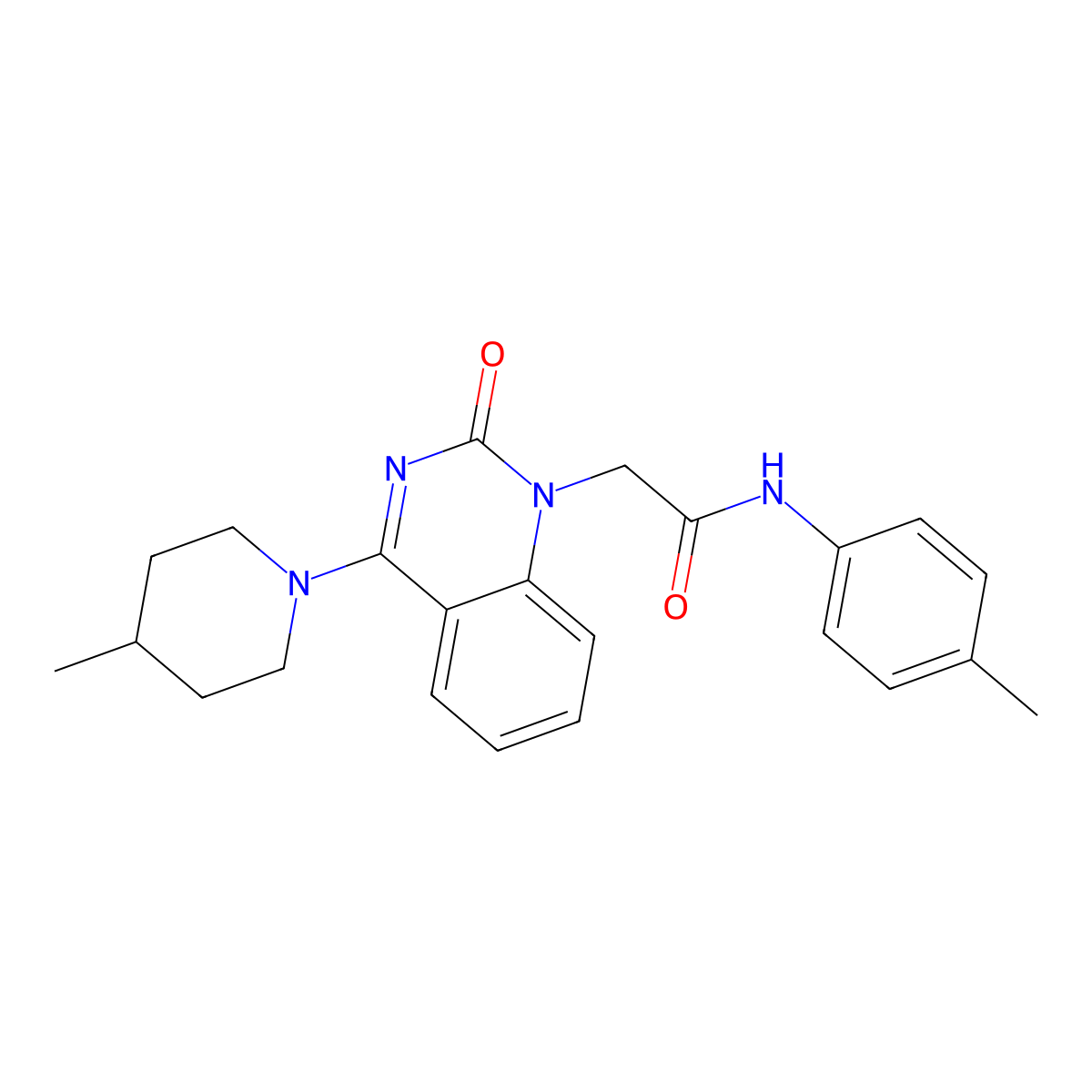 N-(4-methylphenyl)-2-[4-(4-methylpiperidin-1-yl)-2-oxo-1,2-dihydroquinazolin-1-yl]acetamide molecular structure, CAS 1251606-13-9