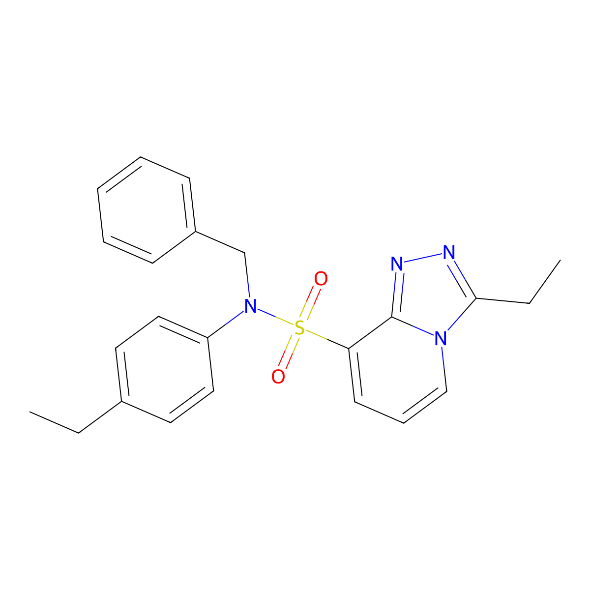 N-benzyl-3-ethyl-N-(4-ethylphenyl)-[1,2,4]triazolo[4,3-a]pyridine-8-sulfonamide molecular structure, CAS 1251606-15-1