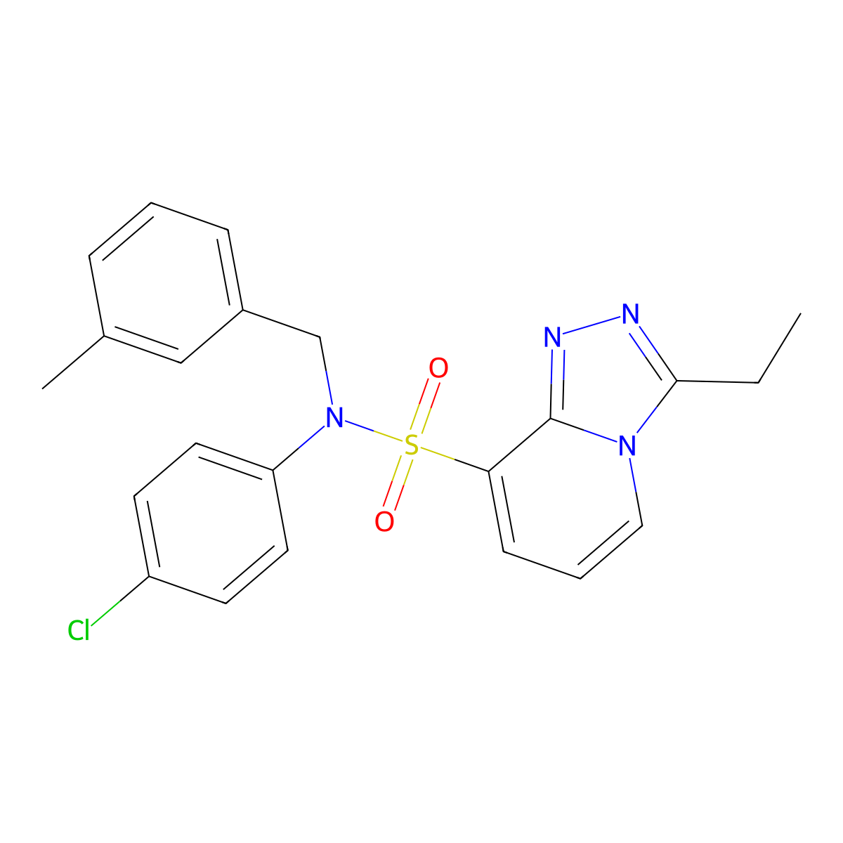 N-(4-chlorophenyl)-3-ethyl-N-[(3-methylphenyl)methyl]-[1,2,4]triazolo[4,3-a]pyridine-8-sulfonamide molecular structure, CAS 1251606-22-0