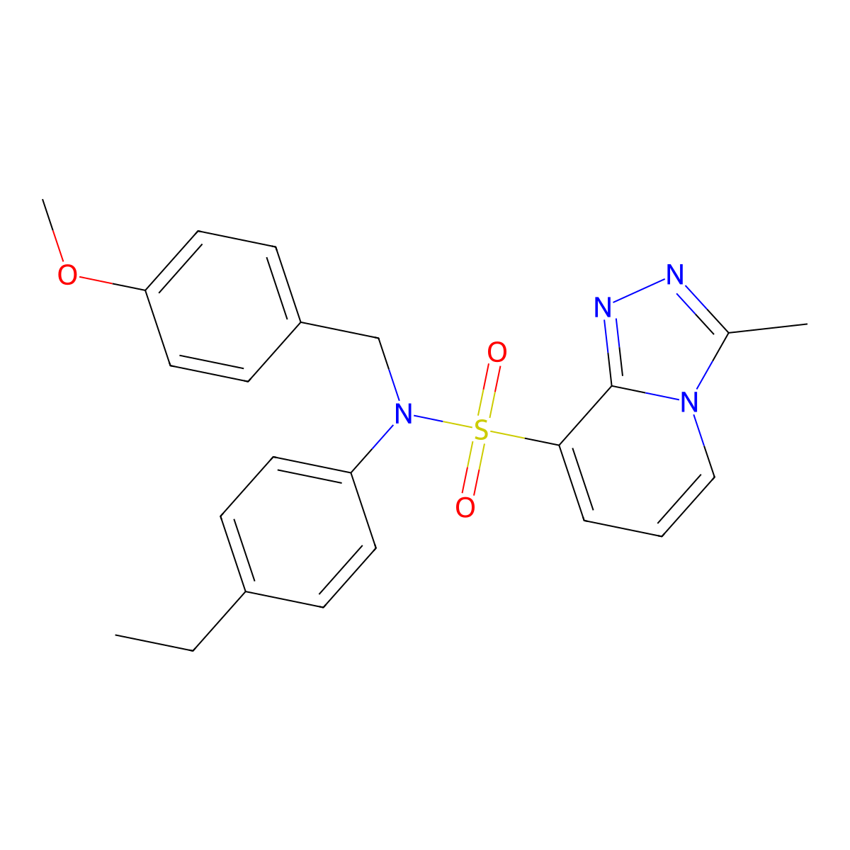 N-(4-ethylphenyl)-N-[(4-methoxyphenyl)methyl]-3-methyl-[1,2,4]triazolo[4,3-a]pyridine-8-sulfonamide molecular structure, CAS 1251606-26-4