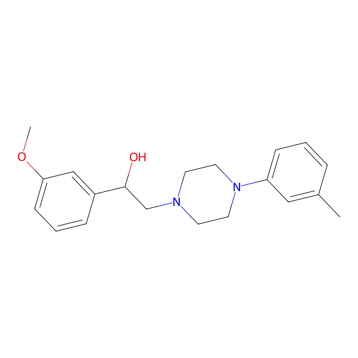 1-(3-Methoxyphenyl)-2-(4-(m-tolyl)piperazin-1-yl)ethanol molecular structure, CAS 1251606-38-8