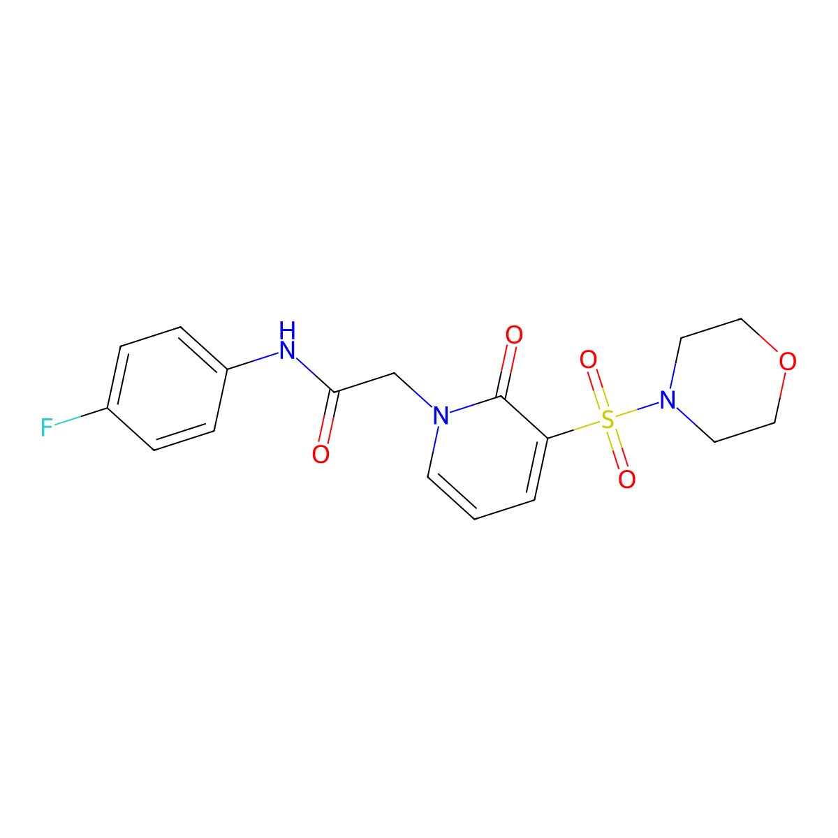 N-(4-fluorophenyl)-2-(3-(morpholinosulfonyl)-2-oxopyridin-1(2H)-yl)acetamide molecular structure, CAS 1251606-41-3