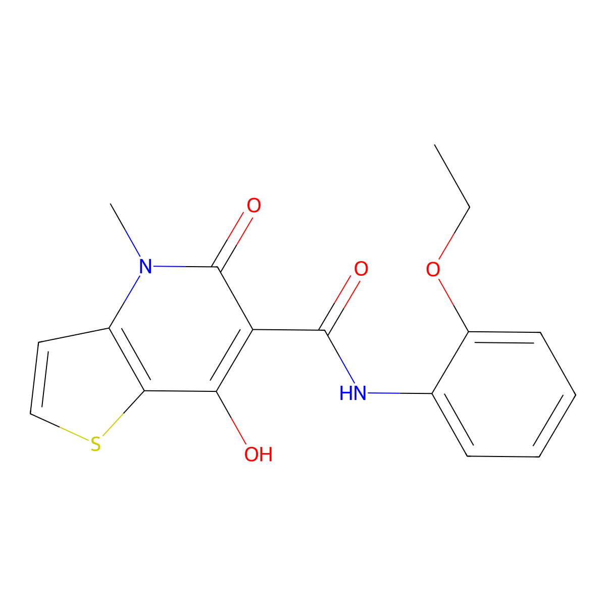 N-(2-ethoxyphenyl)-7-hydroxy-4-methyl-5-oxo-4,5-dihydrothieno[3,2-b]pyridine-6-carboxamide molecular structure, CAS 1251606-52-6