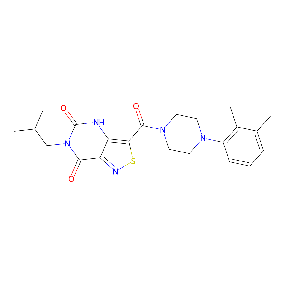 3-{[4-(2,3-dimethylphenyl)piperazino]carbonyl}-6-isobutylisothiazolo[4,3-d]pyrimidine-5,7(4H,6H)-dione molecular structure, CAS 1251606-59-3