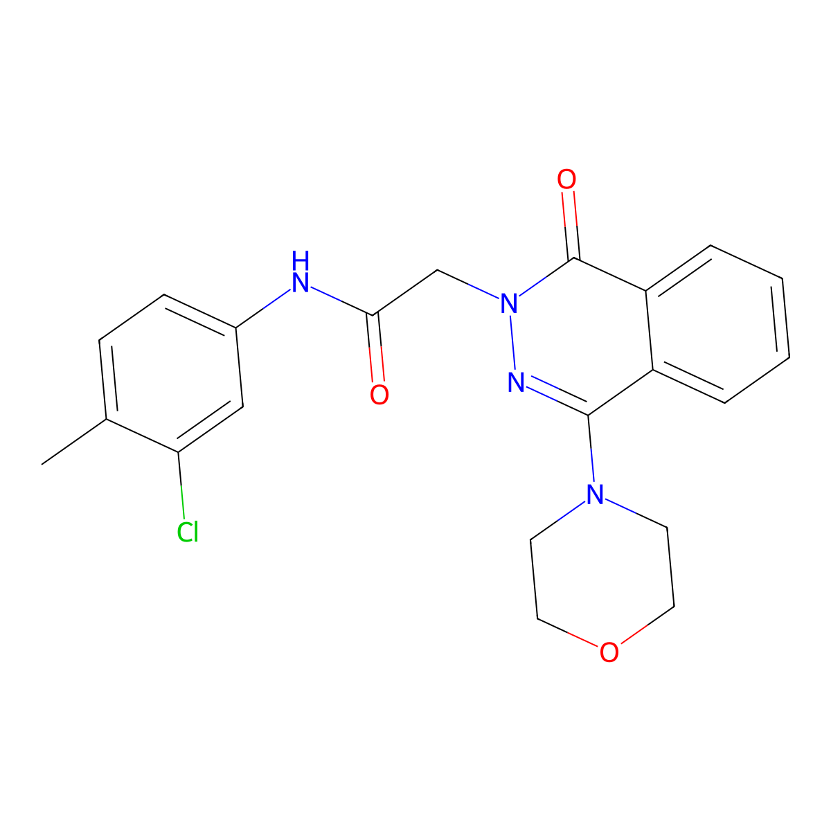N-(3-chloro-4-methylphenyl)-2-[4-(morpholin-4-yl)-1-oxo-1,2-dihydrophthalazin-2-yl]acetamide molecular structure, CAS 1251606-65-1