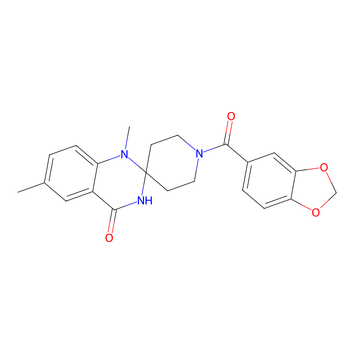 1-(2H-1,3-benzodioxole-5-carbonyl)-1',6'-dimethyl-3',4'-dihydro-1'H-spiro[piperidine-4,2'-quinazoline]-4'-one molecular structure, CAS 1251606-75-3
