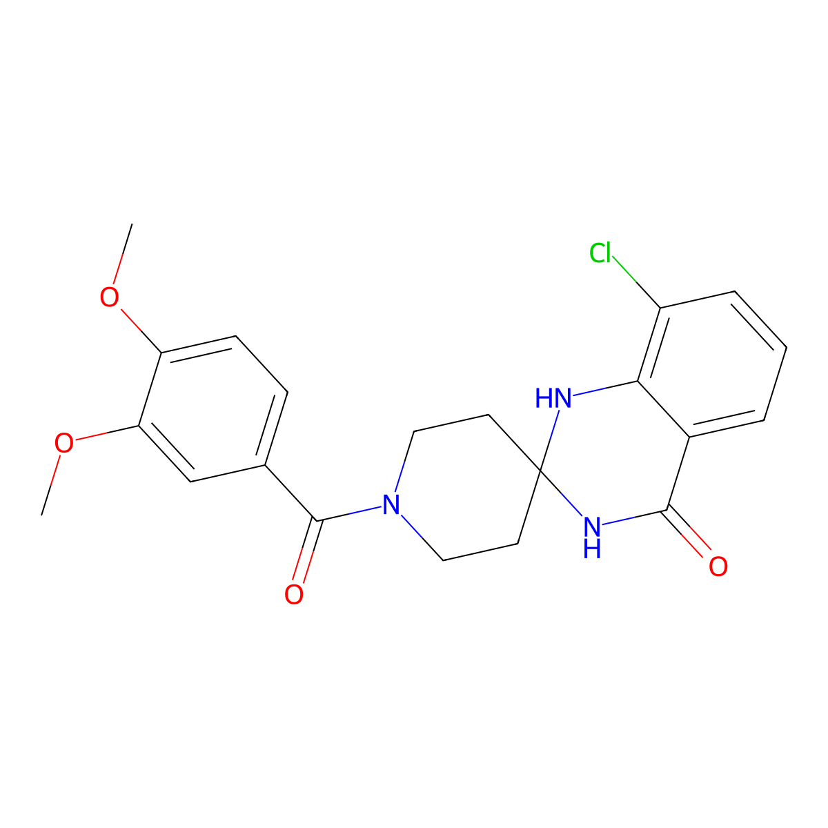 8'-chloro-1-(3,4-dimethoxybenzoyl)-1'H-spiro[piperidine-4,2'-quinazolin]-4'(3'H)-one molecular structure, CAS 1251607-34-7