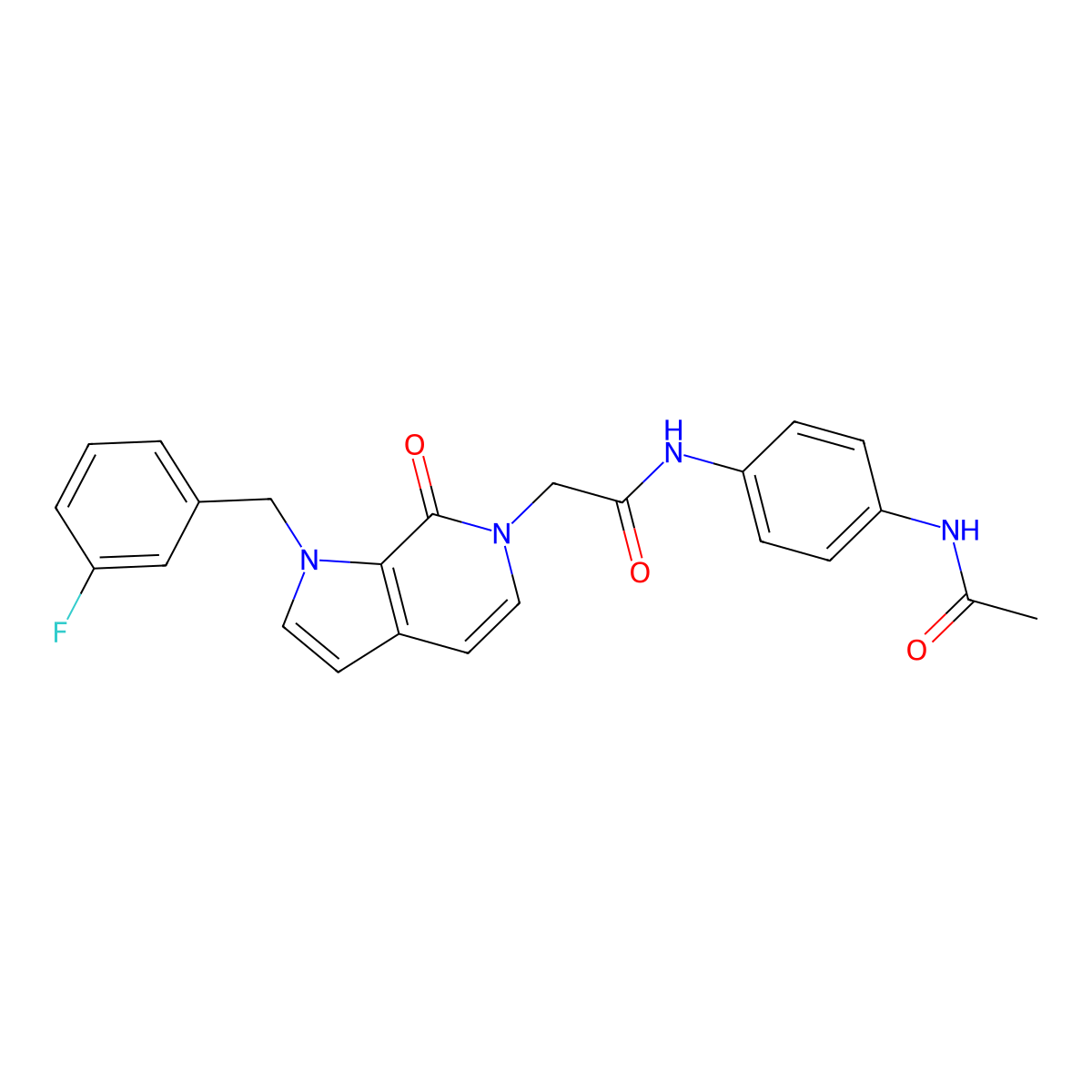 N-(4-acetamidophenyl)-2-{1-[(3-fluorophenyl)methyl]-7-oxo-1H,6H,7H-pyrrolo[2,3-c]pyridin-6-yl}acetamide molecular structure, CAS 1251607-35-8