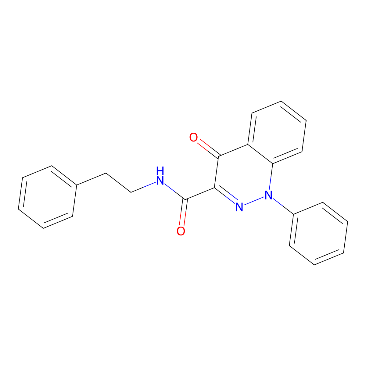 4-oxo-N-phenethyl-1-phenyl-1,4-dihydrocinnoline-3-carboxamide molecular structure, CAS 1251607-36-9