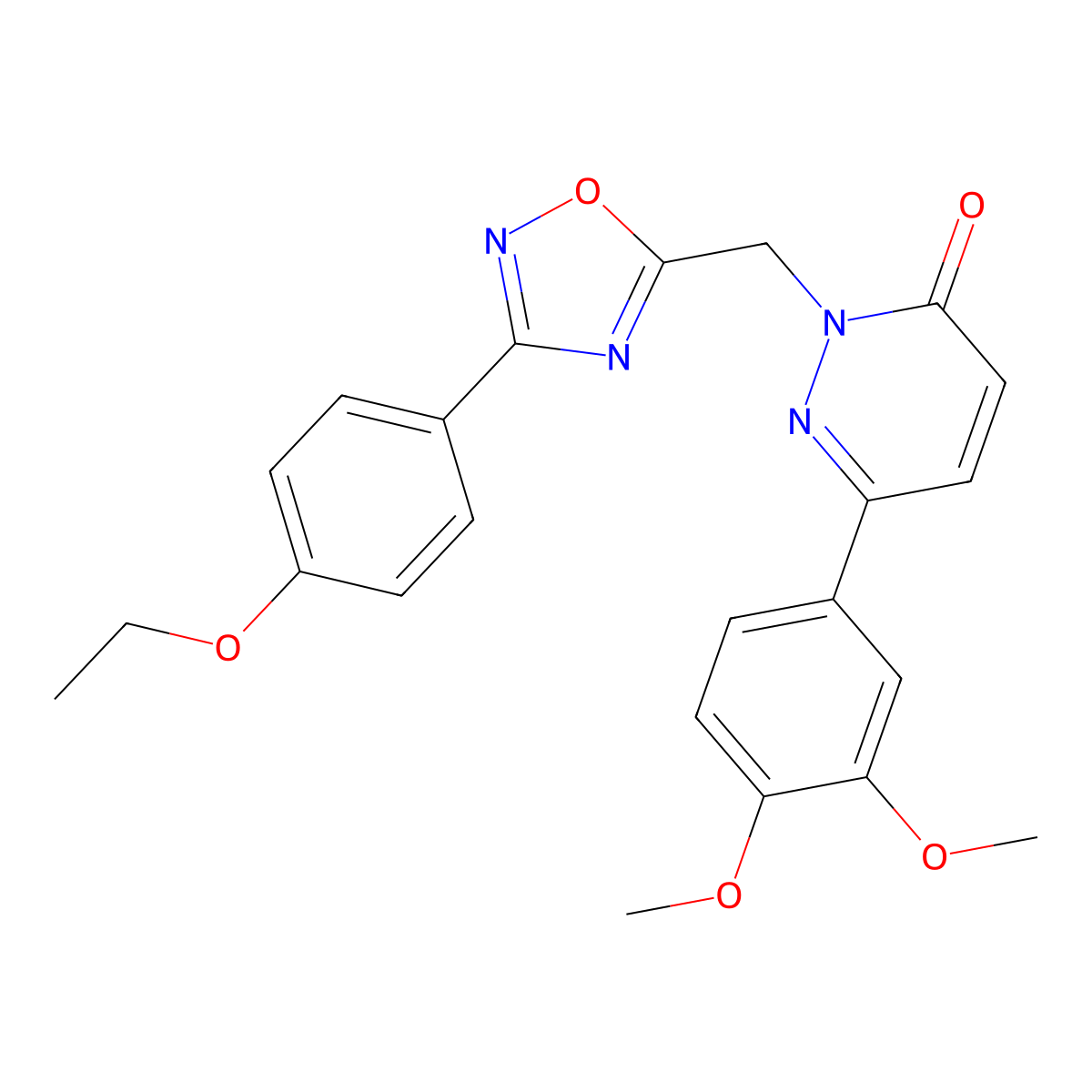 6-(3,4-dimethoxyphenyl)-2-((3-(4-ethoxyphenyl)-1,2,4-oxadiazol-5-yl)methyl)pyridazin-3(2H)-one molecular structure, CAS 1251607-38-1