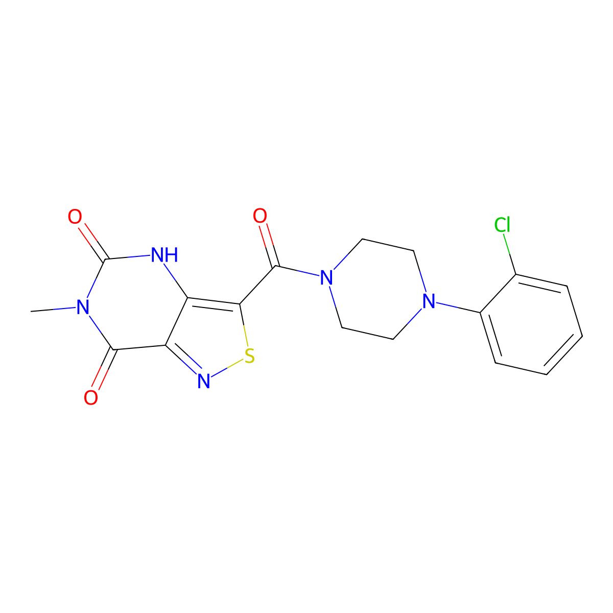 3-{[4-(2-chlorophenyl)piperazino]carbonyl}-6-methylisothiazolo[4,3-d]pyrimidine-5,7(4H,6H)-dione molecular structure, CAS 1251607-41-6
