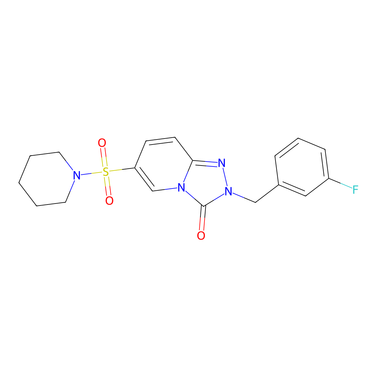 2-[(3-fluorophenyl)methyl]-6-(piperidine-1-sulfonyl)-2H,3H-[1,2,4]triazolo[4,3-a]pyridin-3-one molecular structure, CAS 1251607-61-0