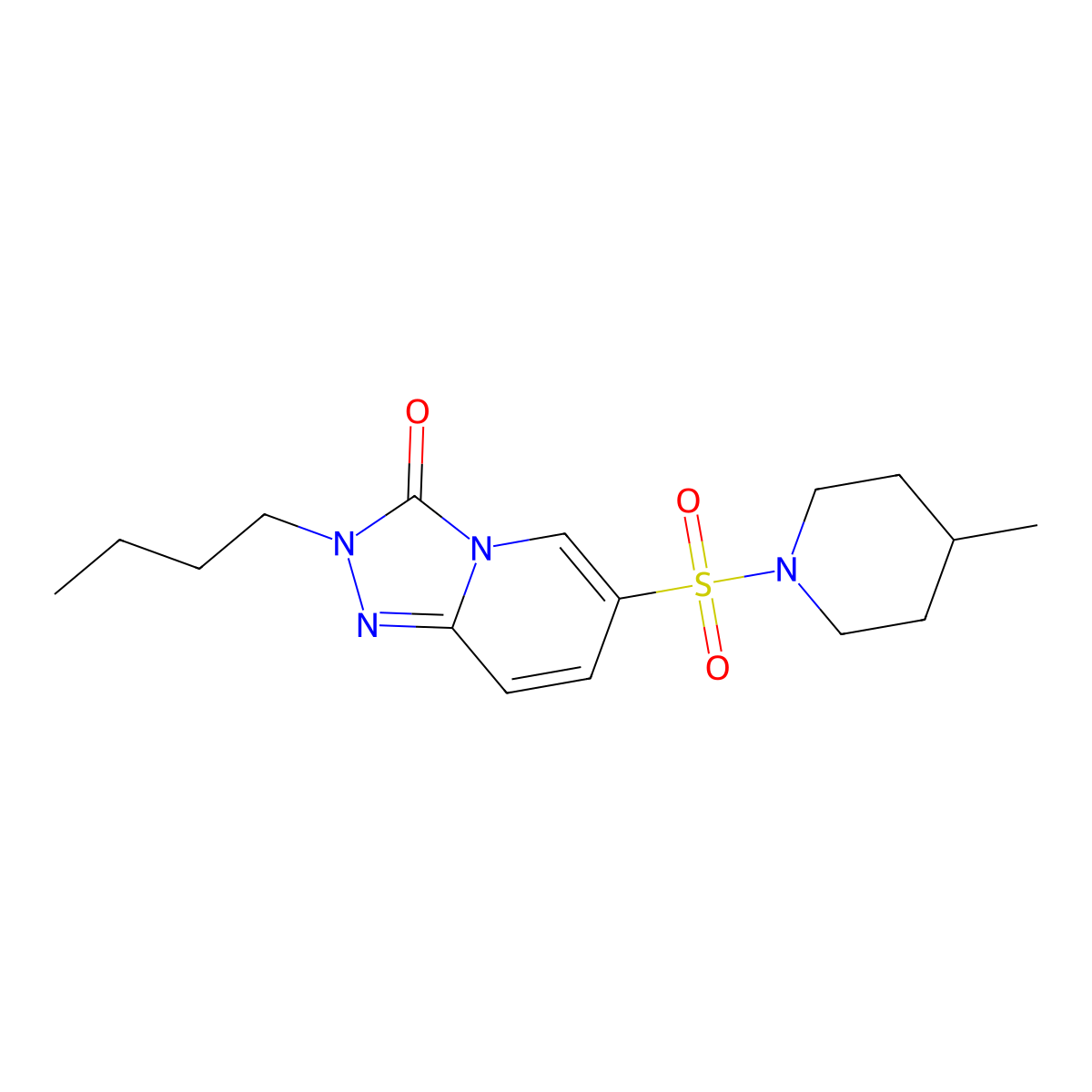 2-butyl-6-[(4-methylpiperidin-1-yl)sulfonyl]-2H,3H-[1,2,4]triazolo[4,3-a]pyridin-3-one molecular structure, CAS 1251607-63-2