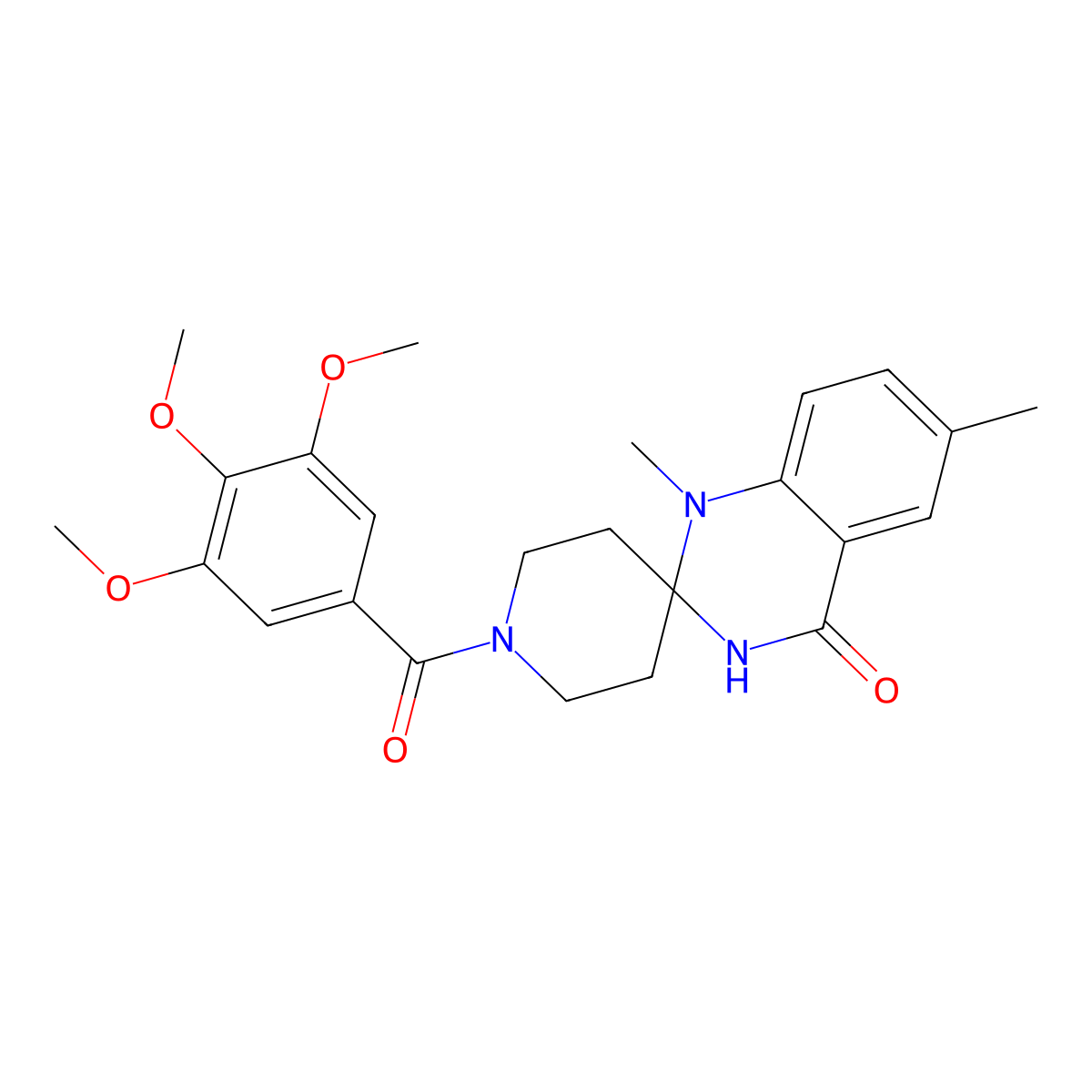 1',6'-dimethyl-1-(3,4,5-trimethoxybenzoyl)-1'H-spiro[piperidine-4,2'-quinazolin]-4'(3'H)-one molecular structure, CAS 1251607-65-4