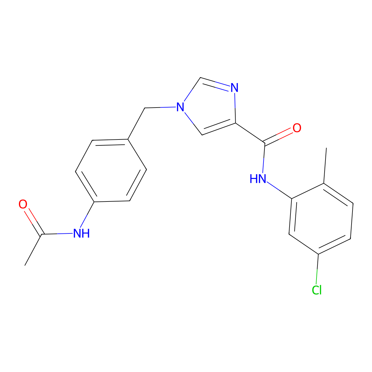 1-(4-acetamidobenzyl)-N-(5-chloro-2-methylphenyl)-1H-imidazole-4-carboxamide molecular structure, CAS 1251607-88-1
