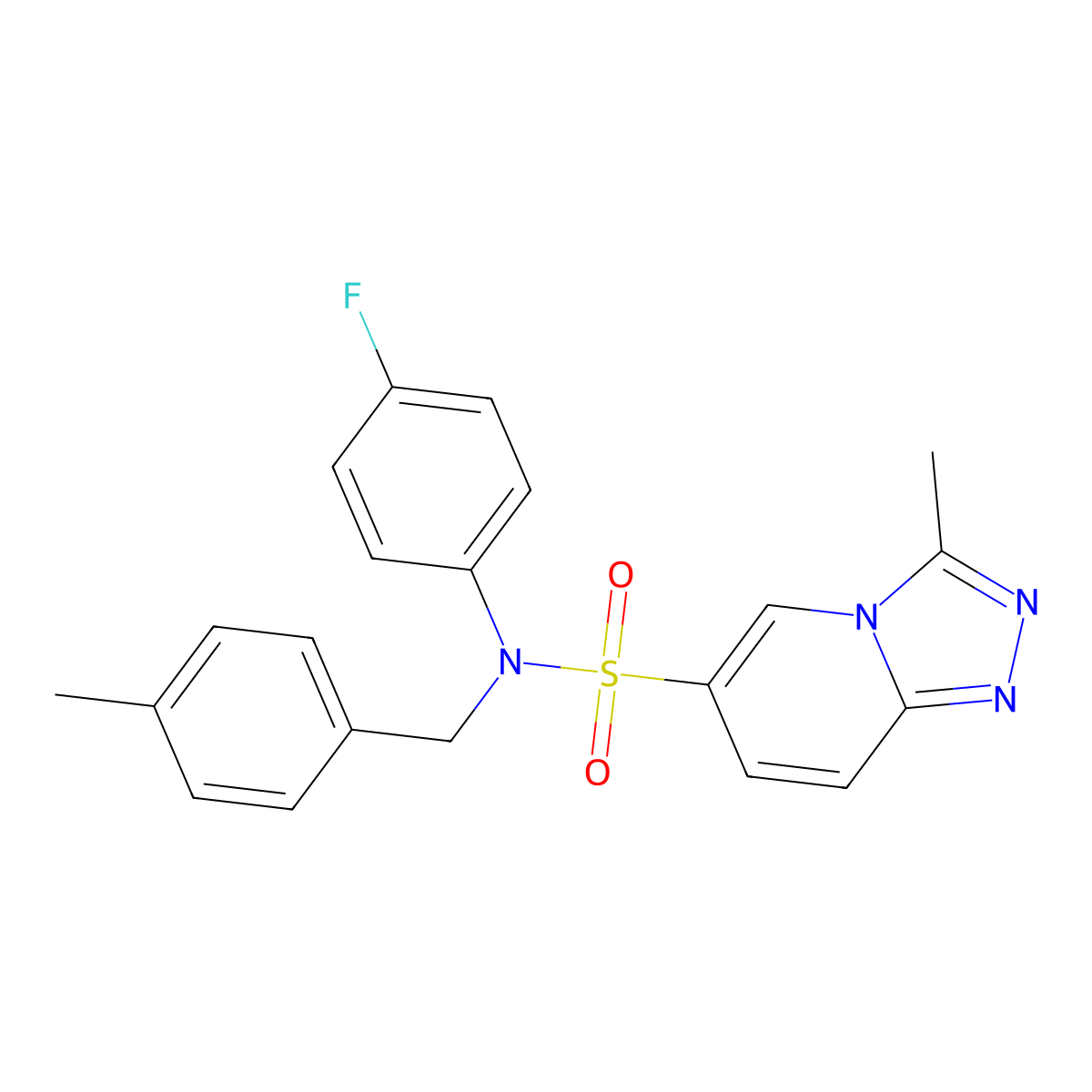 N-(4-fluorophenyl)-3-methyl-N-[(4-methylphenyl)methyl]-[1,2,4]triazolo[4,3-a]pyridine-6-sulfonamide molecular structure, CAS 1251608-01-1