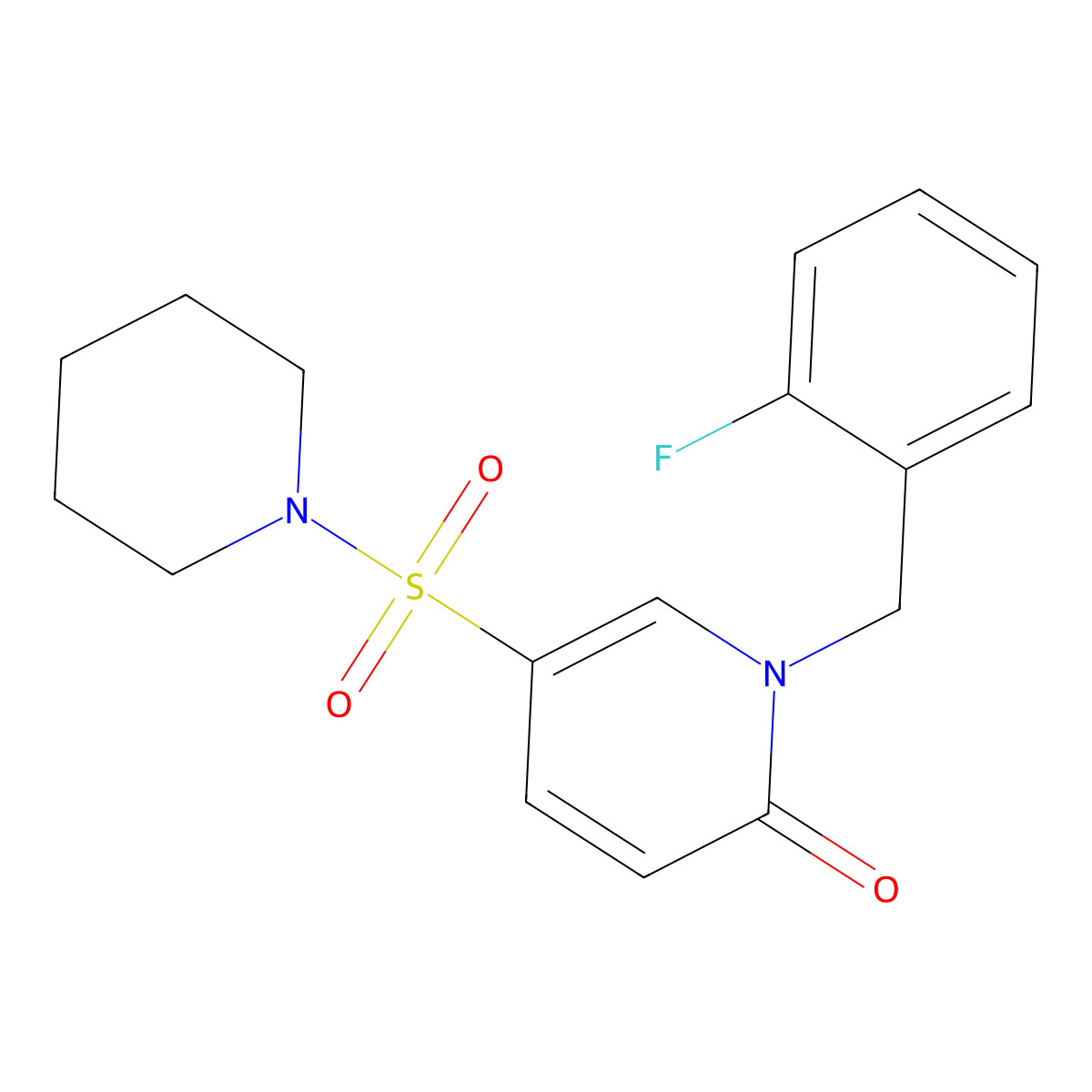 1-(2-fluorobenzyl)-5-(piperidin-1-ylsulfonyl)pyridin-2(1H)-one molecular structure, CAS 1251608-03-3