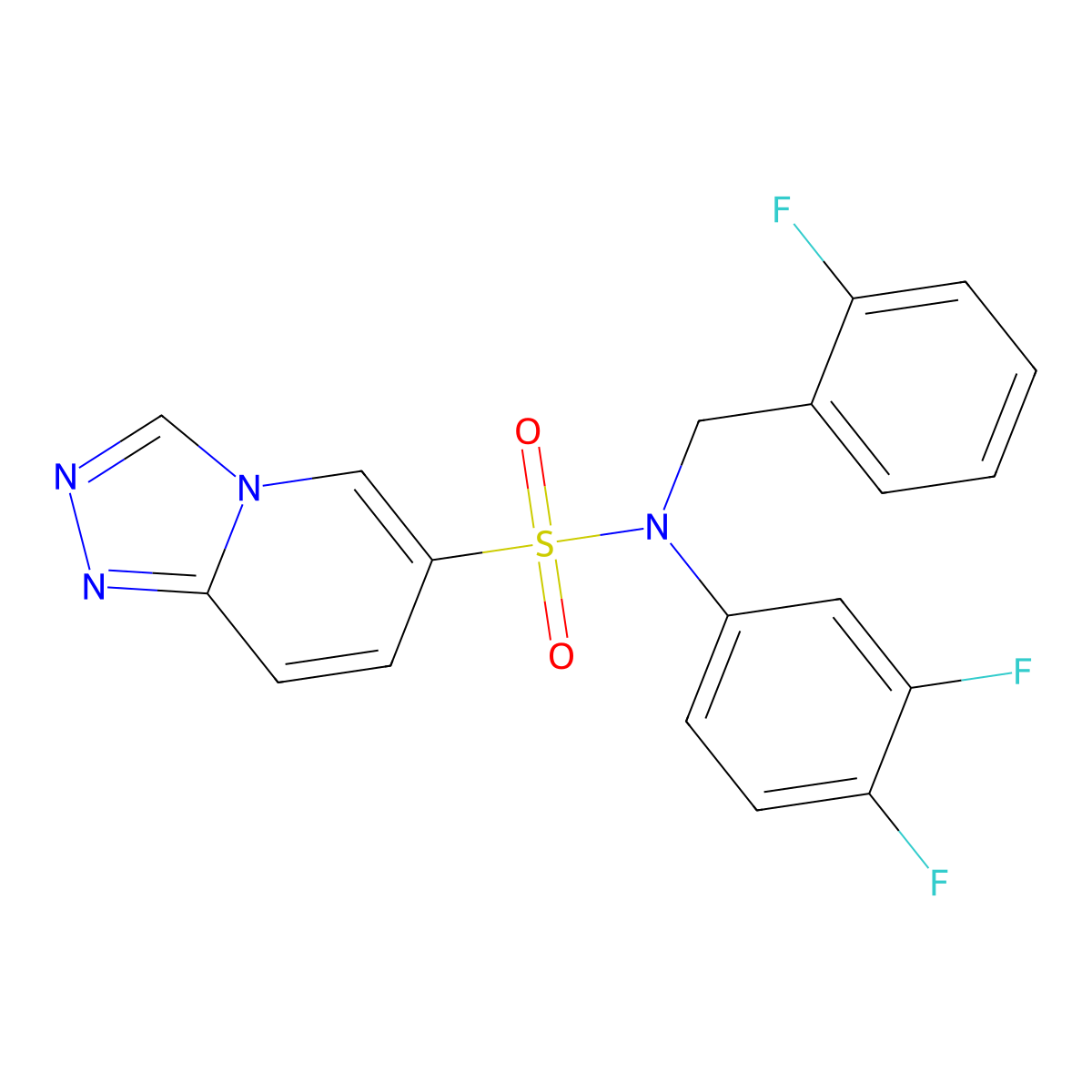 N-(3,4-difluorophenyl)-N-[(2-fluorophenyl)methyl]-[1,2,4]triazolo[4,3-a]pyridine-6-sulfonamide molecular structure, CAS 1251608-07-7