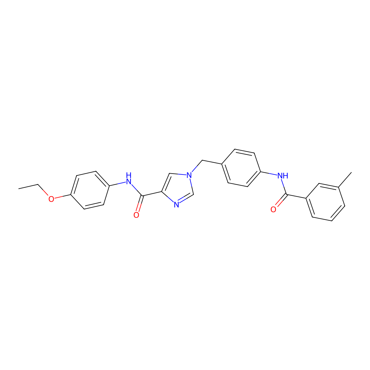N-(4-ethoxyphenyl)-1-{[4-(3-methylbenzamido)phenyl]methyl}-1H-imidazole-4-carboxamide molecular structure, CAS 1251608-18-0