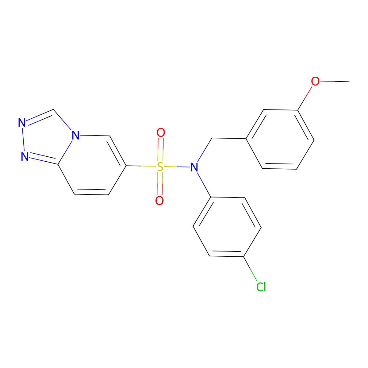 N-(4-chlorophenyl)-N-[(3-methoxyphenyl)methyl]-[1,2,4]triazolo[4,3-a]pyridine-6-sulfonamide molecular structure, CAS 1251608-19-1