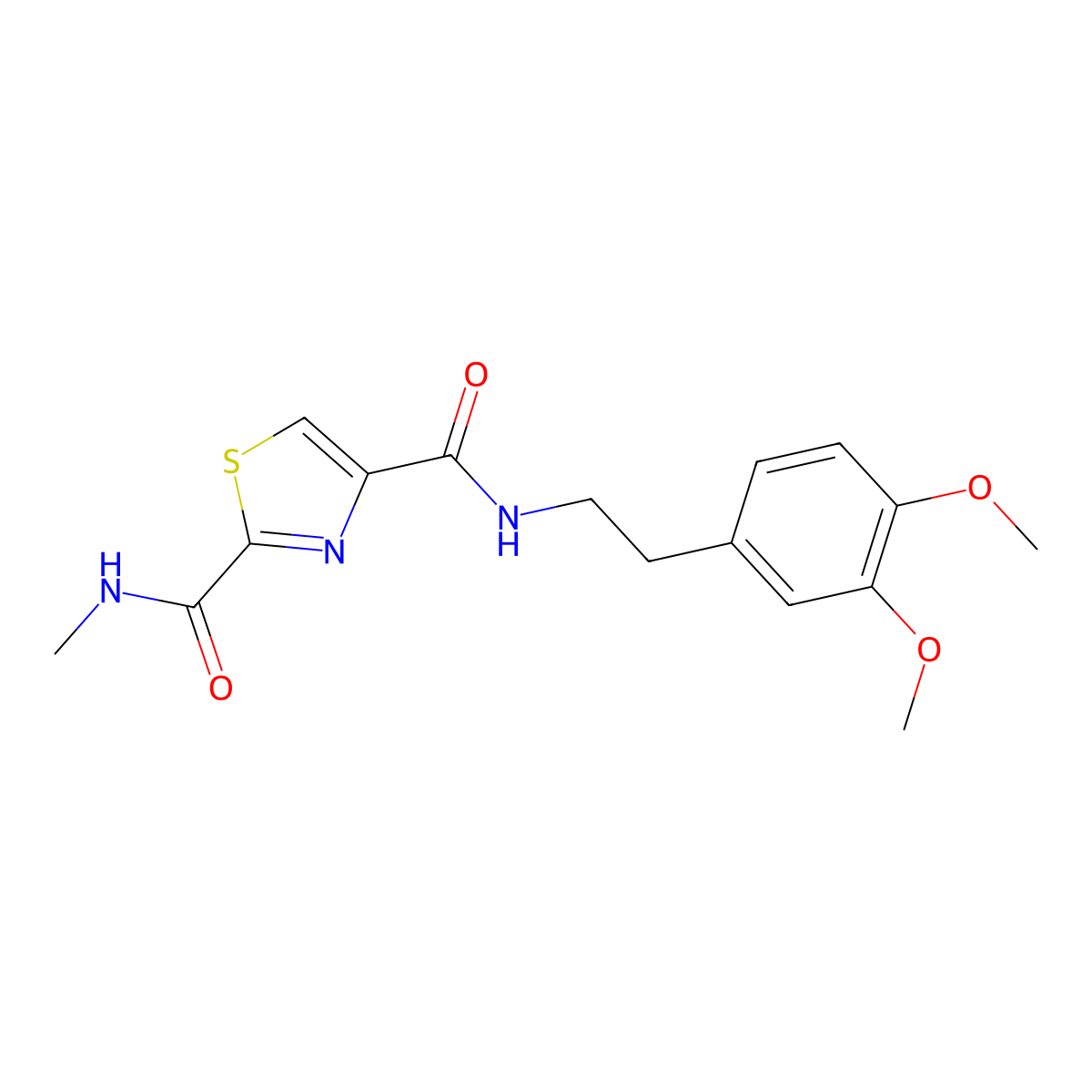 N4-[2-(3,4-dimethoxyphenyl)ethyl]-N2-methyl-1,3-thiazole-2,4-dicarboxamide molecular structure, CAS 1251608-23-7