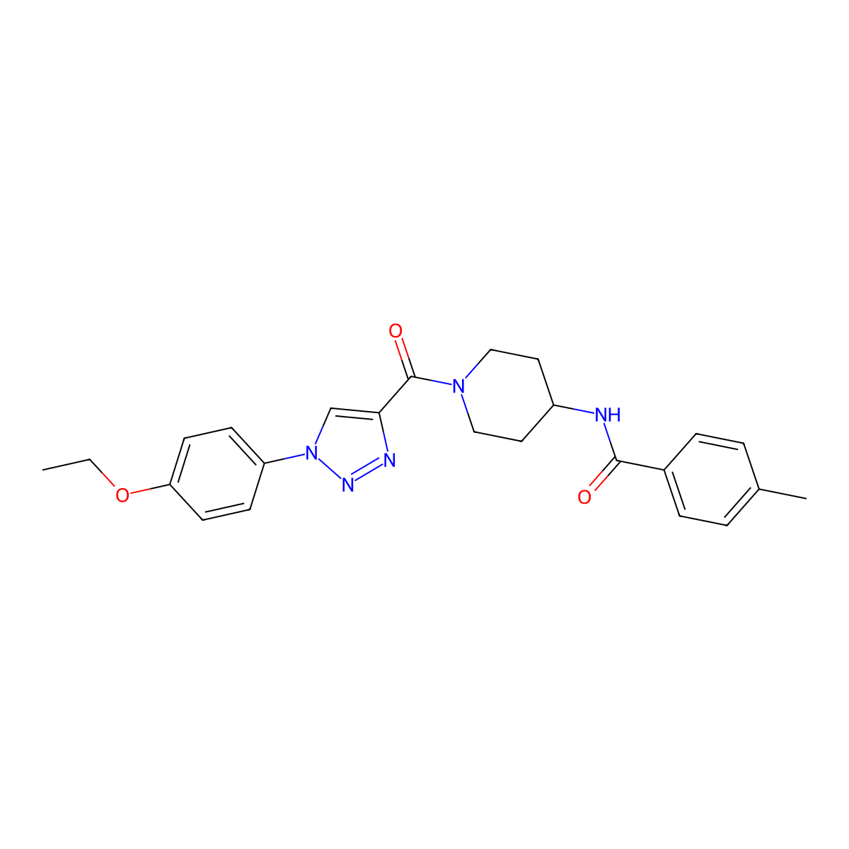 N-(1-(1-(4-ethoxyphenyl)-1H-1,2,3-triazole-4-carbonyl)piperidin-4-yl)-4-methylbenzamide molecular structure, CAS 1251608-45-3