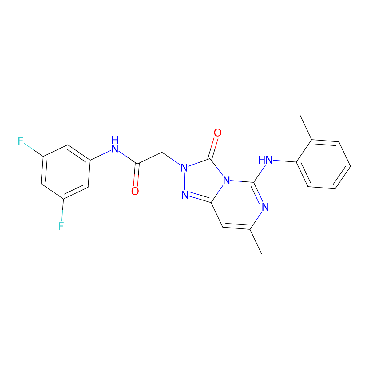 N~1~-(3,5-difluorophenyl)-2-[7-methyl-3-oxo-5-(2-toluidino)[1,2,4]triazolo[4,3-c]pyrimidin-2(3H)-yl]acetamide molecular structure, CAS 1251608-50-0