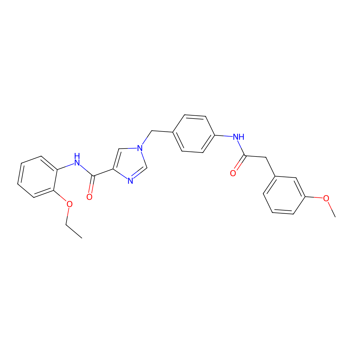 N-(2-ethoxyphenyl)-1-(4-(2-(3-methoxyphenyl)acetamido)benzyl)-1H-imidazole-4-carboxamide molecular structure, CAS 1251608-57-7