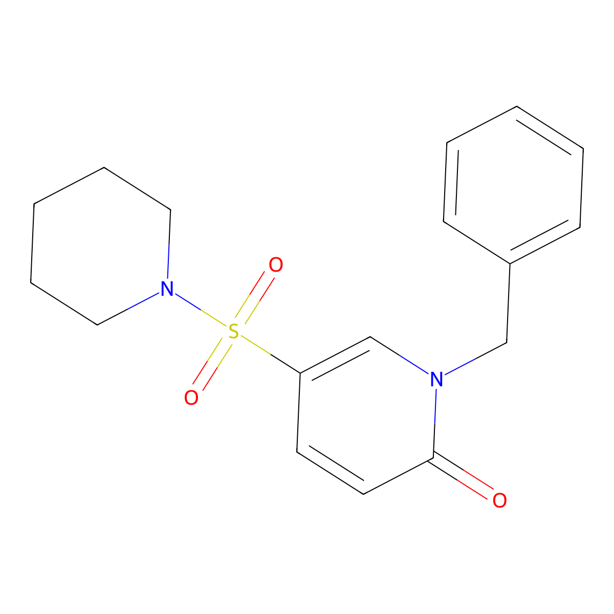 1-benzyl-5-(piperidin-1-ylsulfonyl)pyridin-2(1H)-one molecular structure, CAS 1251608-63-5