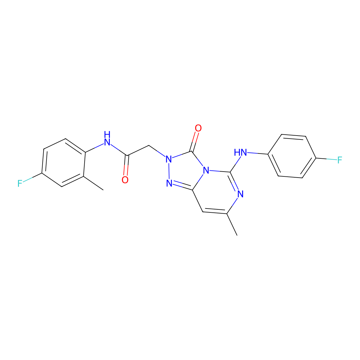 2-[5-(4-fluoroanilino)-7-methyl-3-oxo[1,2,4]triazolo[4,3-c]pyrimidin-2(3H)-yl]-N~1~-(4-fluoro-2-methylphenyl)acetamide molecular structure, CAS 1251608-69-1
