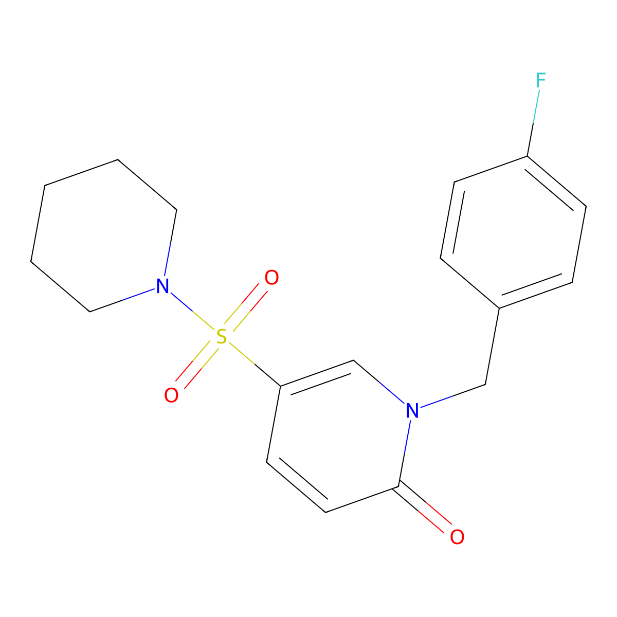 1-(4-fluorobenzyl)-5-(piperidin-1-ylsulfonyl)pyridin-2(1H)-one molecular structure, CAS 1251608-70-4