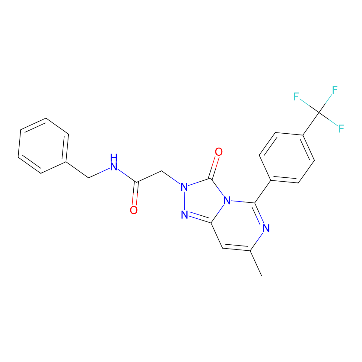 N-benzyl-2-{7-methyl-3-oxo-5-[4-(trifluoromethyl)phenyl][1,2,4]triazolo[4,3-c]pyrimidin-2(3H)-yl}acetamide molecular structure, CAS 1251608-72-6