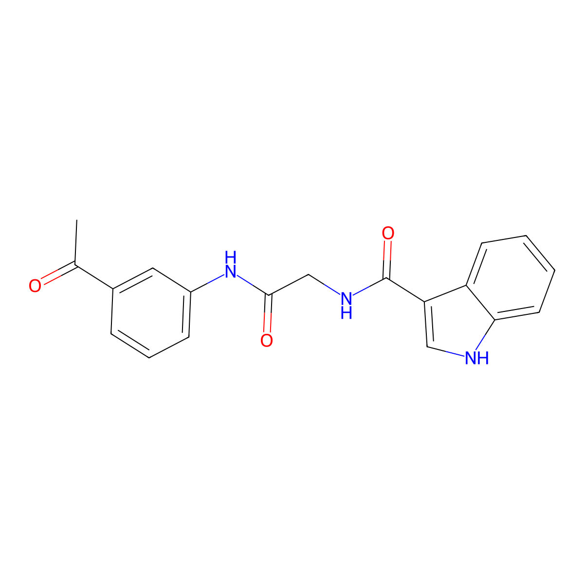 N-(2-((3-acetylphenyl)amino)-2-oxoethyl)-1H-indole-3-carboxamide molecular structure, CAS 1251608-78-2