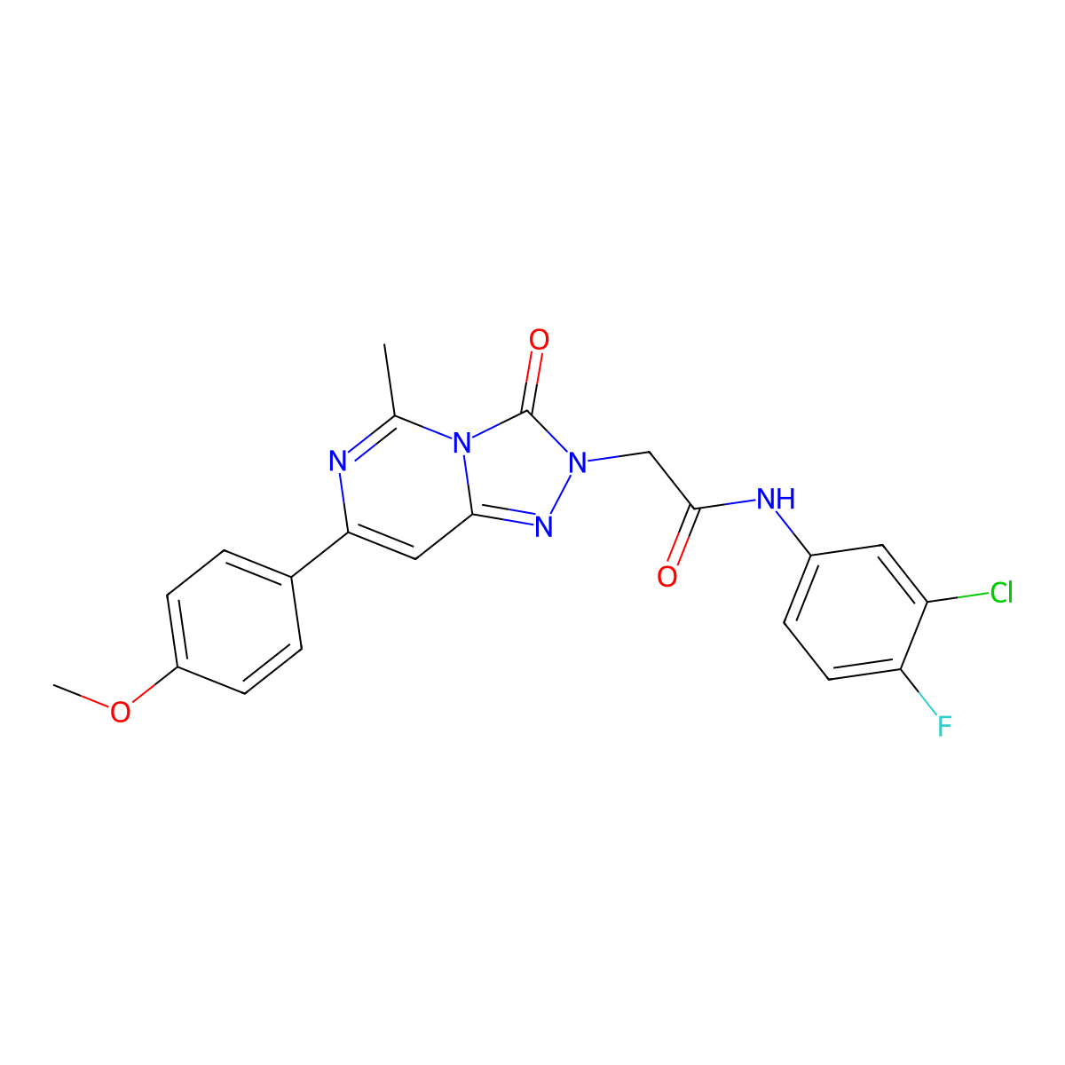 N-(3-chloro-4-fluorophenyl)-2-[7-(4-methoxyphenyl)-5-methyl-3-oxo-2H,3H-[1,2,4]triazolo[4,3-c]pyrimidin-2-yl]acetamide molecular structure, CAS 1251608-84-0