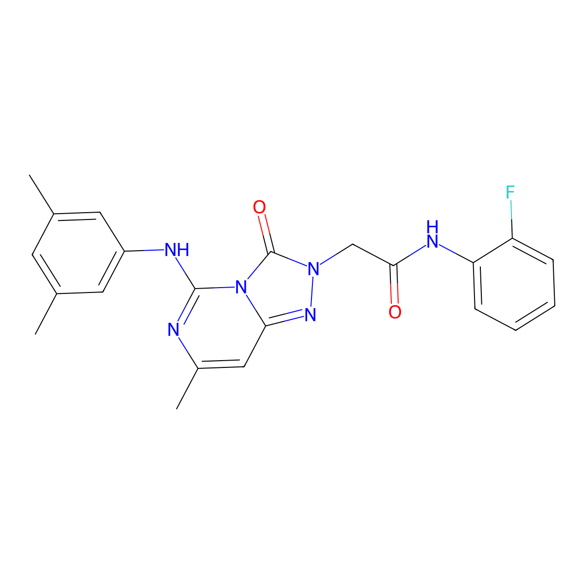 2-[5-(3,5-dimethylanilino)-7-methyl-3-oxo[1,2,4]triazolo[4,3-c]pyrimidin-2(3H)-yl]-N~1~-(2-fluorophenyl)acetamide molecular structure, CAS 1251608-93-1