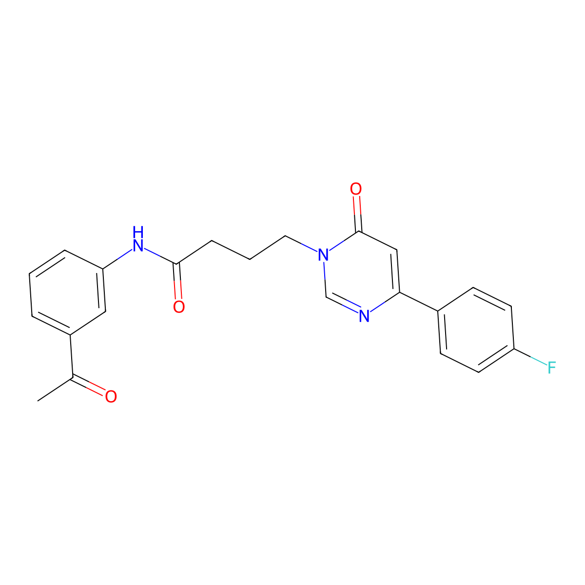 N-(3-acetylphenyl)-4-(4-(4-fluorophenyl)-6-oxopyrimidin-1(6H)-yl)butanamide molecular structure, CAS 1251608-96-4