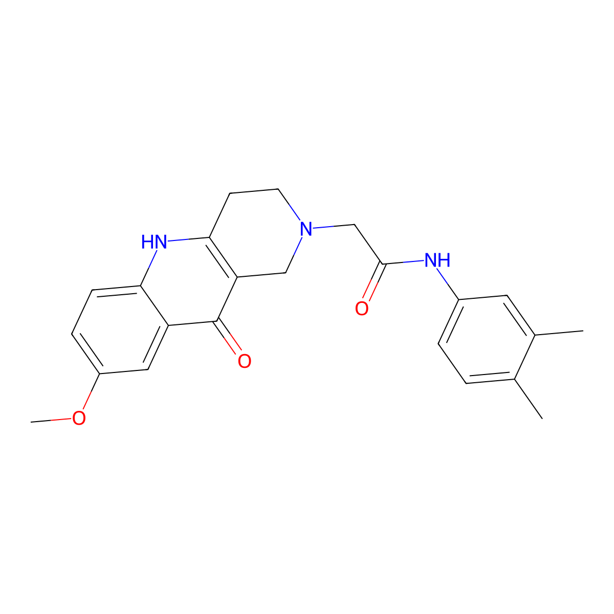 N-(3,4-dimethylphenyl)-2-(8-methoxy-10-oxo-3,4-dihydrobenzo[b][1,6]naphthyridin-2(1H,5H,10H)-yl)acetamide molecular structure, CAS 1251608-97-5