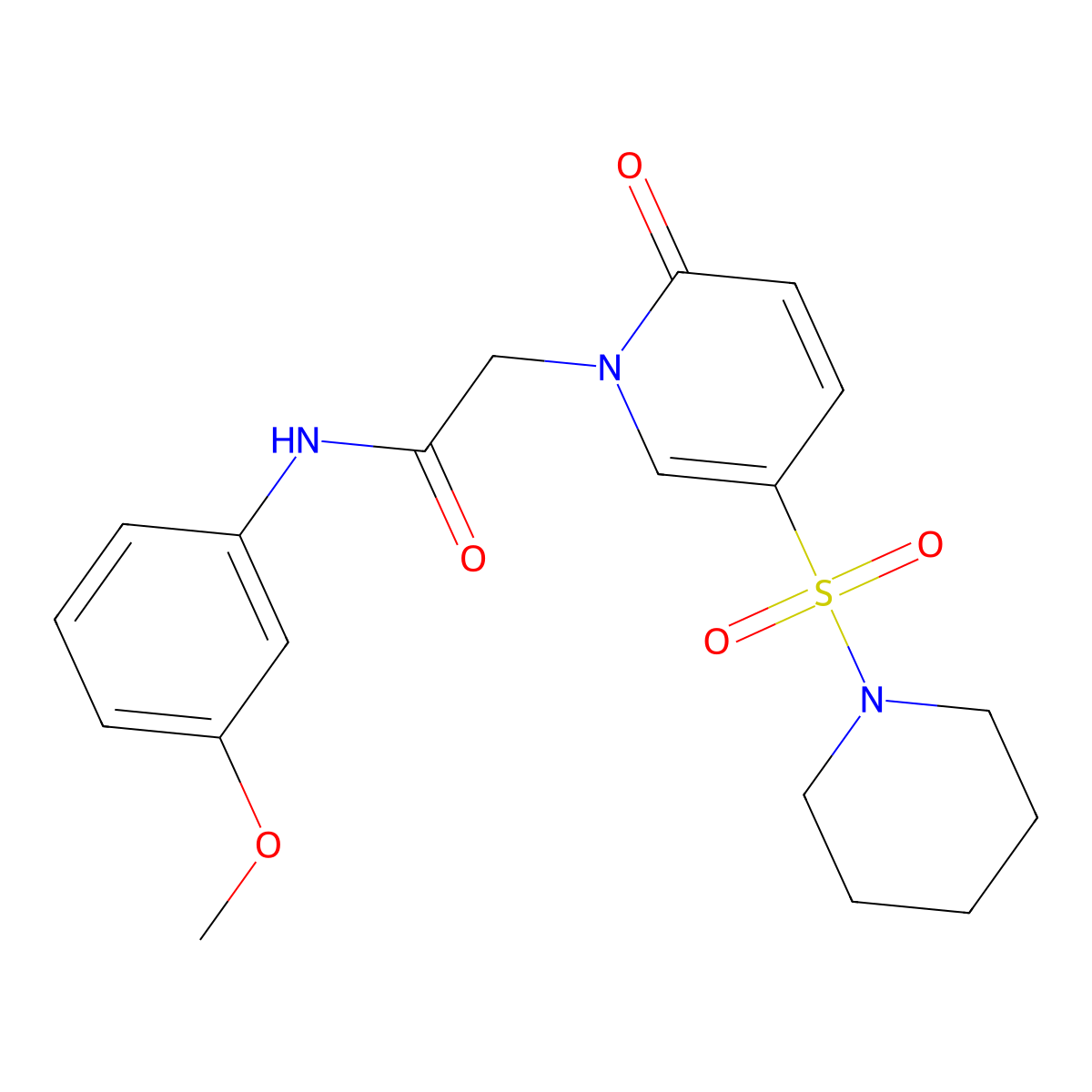N-(3-methoxyphenyl)-2-[2-oxo-5-(piperidin-1-ylsulfonyl)pyridin-1(2H)-yl]acetamide molecular structure, CAS 1251609-03-6
