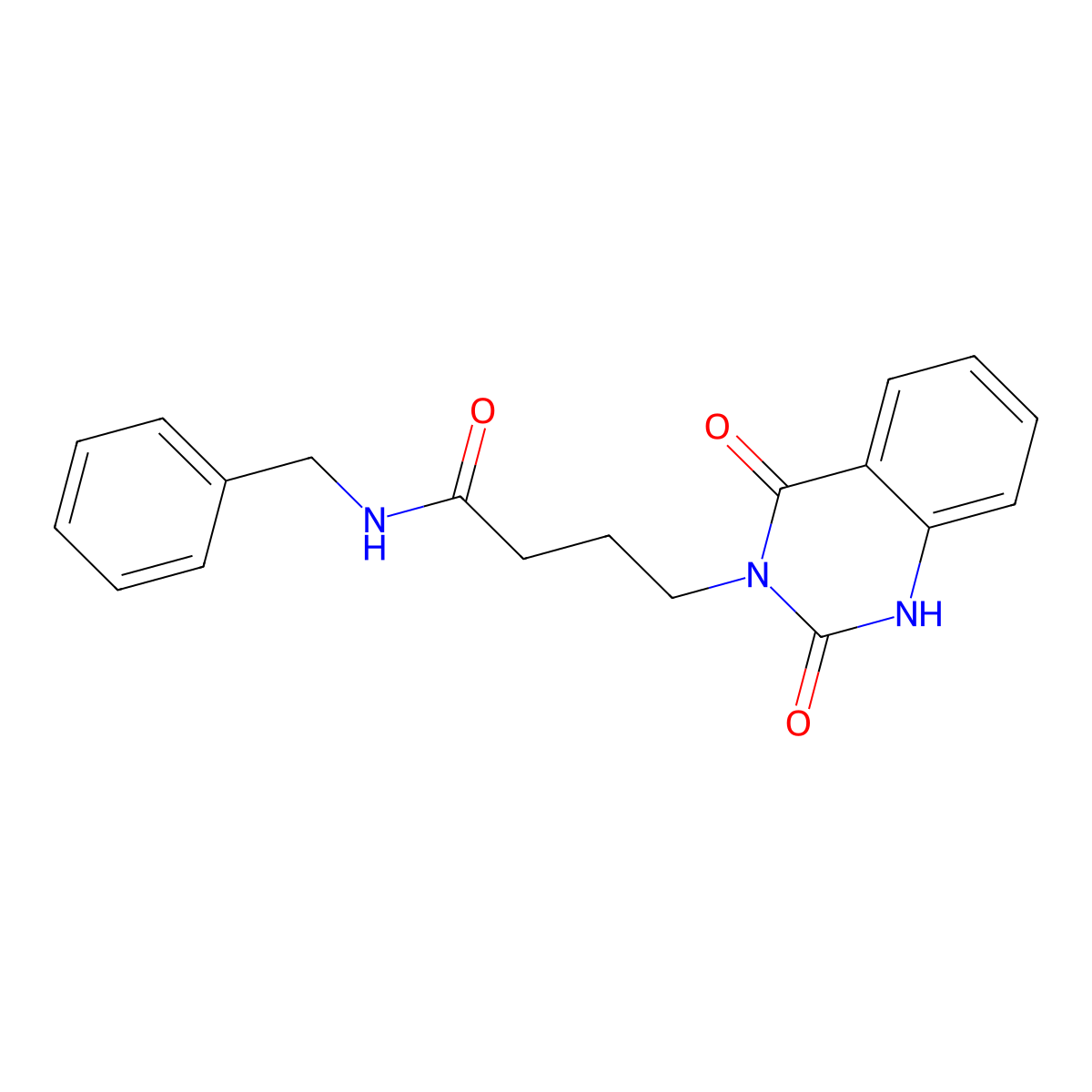 N-benzyl-4-(2,4-dioxo-1,2-dihydroquinazolin-3(4H)-yl)butanamide molecular structure, CAS 1251609-18-3
