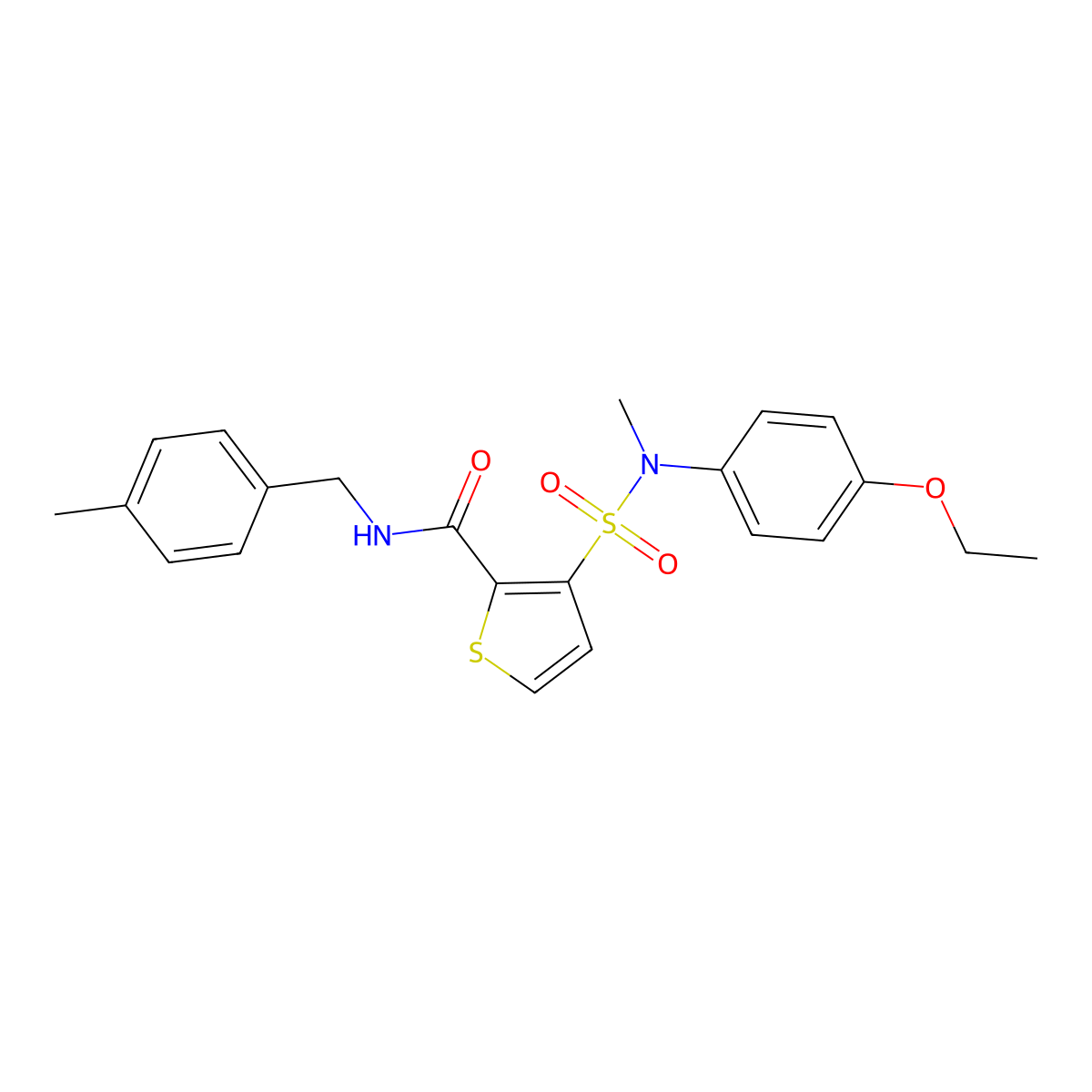 3-[(4-ethoxyphenyl)(methyl)sulfamoyl]-N-(4-methylbenzyl)thiophene-2-carboxamide molecular structure, CAS 1251609-22-9