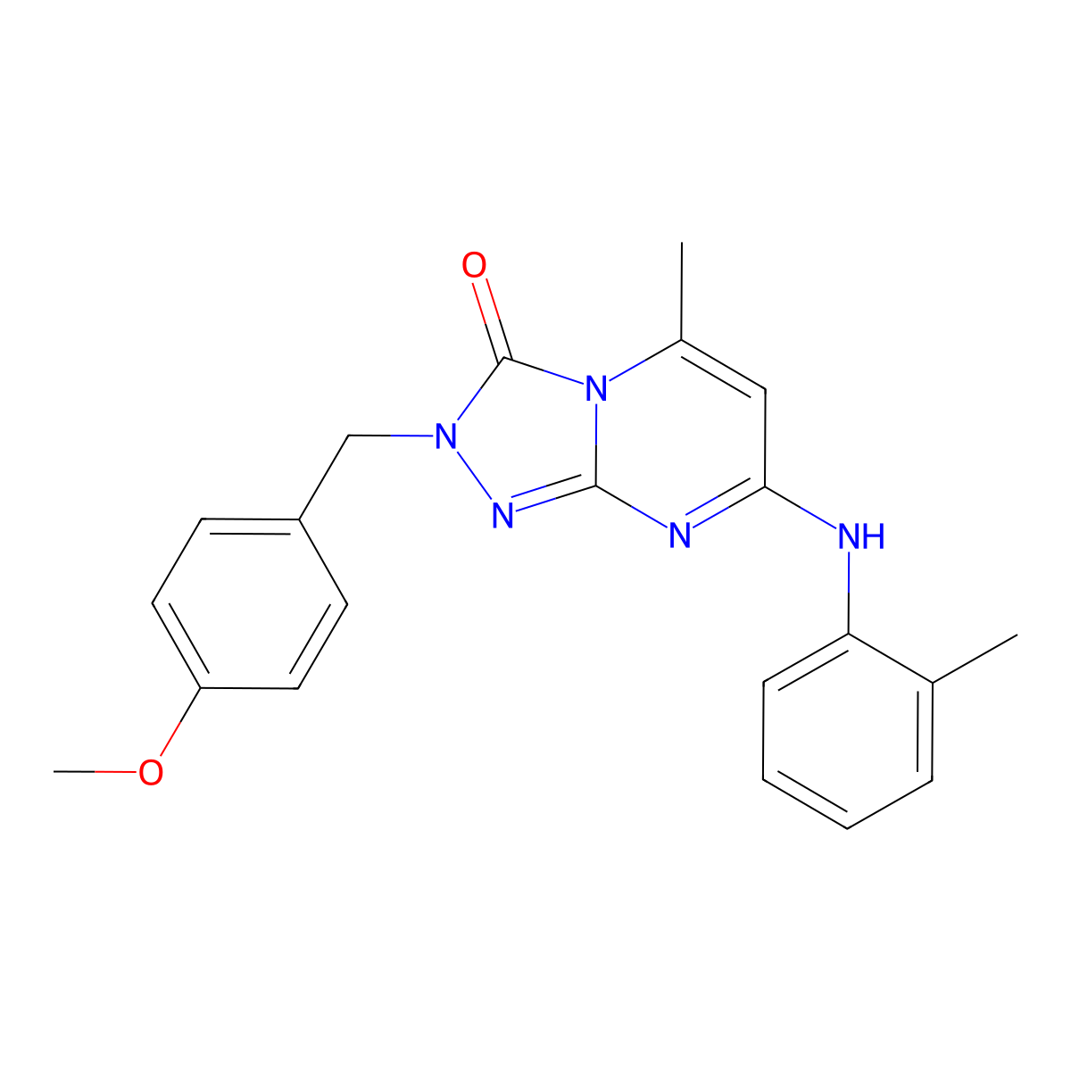 2-(4-methoxybenzyl)-5-methyl-7-(2-toluidino)[1,2,4]triazolo[4,3-a]pyrimidin-3(2H)-one molecular structure, CAS 1251609-30-9